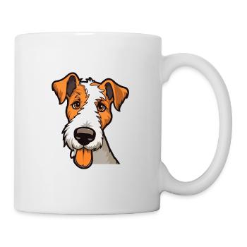 Fox Terrier Chien Lisse Race Dessin Animé Kawaii Illust - Mug blanc - blanc - Droite