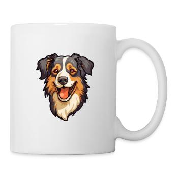 English Shepherd Dog Breed Cartoon Kawaii Illustra - Mug - white - Right