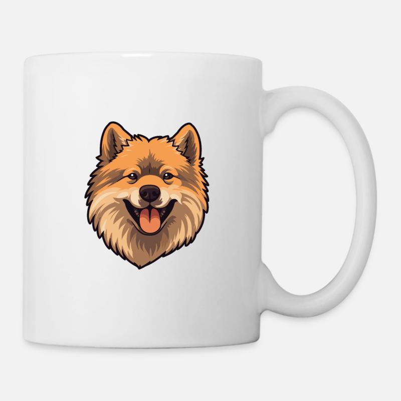 Eurasier Hunderasse Cartoon Kawaii Illustration - Tasse - Weiß