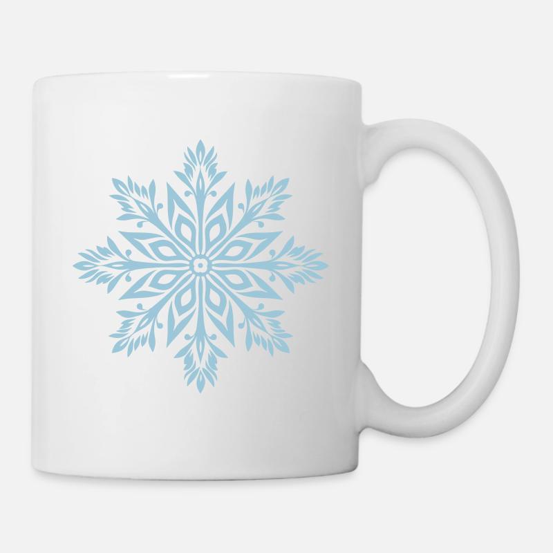 Schneeflocke Winter Schnee Flocke Stern Muster Eis - Tasse - Weiß