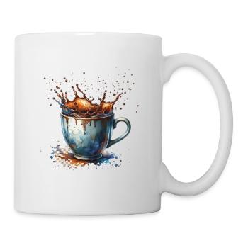 Coffee Splashes: Artistic Cup Illustration - Mug - white - Right