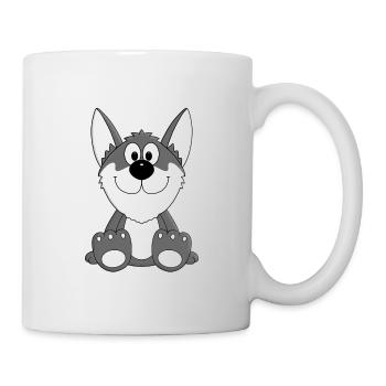 HUSKY - SCHLITTENHUND - HUND - TIER - TIERE - Tasse - Weiß - Rechts
