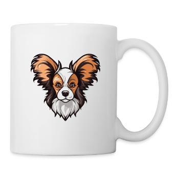 Papillon chien race dessin animé kawaii illustration - Mug blanc - blanc - Droite