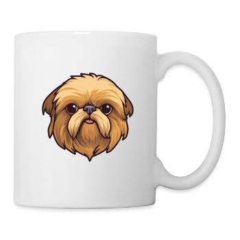 Pekingese Dog Breed Cartoon Kawaii Illustration - Mug - white - Right