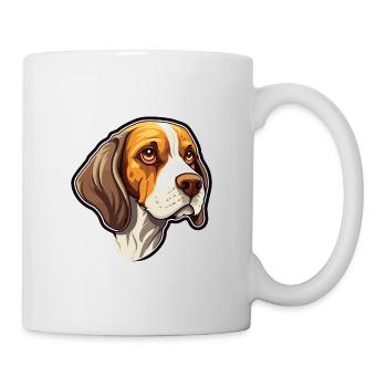 Pointer Dog Breed Cartoon Kawaii Illustration - Mug - white - Right