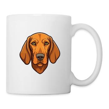 Redbone Coonhound chien race Cartoon Kawaii Illustr - Mug blanc - blanc - Droite