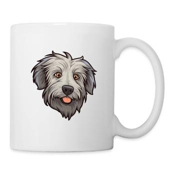 Berger des Pyrénées race chien Cartoon Kawaii Illustr - Mug blanc - blanc - Droite