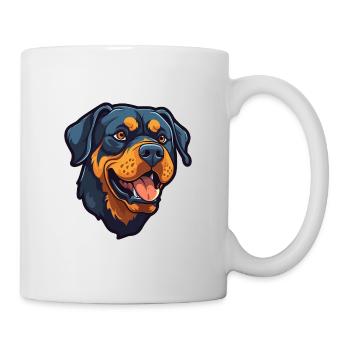 Rottweiler chien race dessin animé kawaii illustration - Mug blanc - blanc - Droite