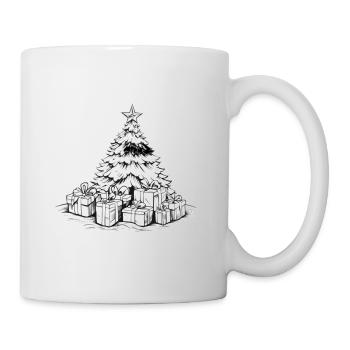 Christmas tree with star and gifts 2023 - Mug - white - Right