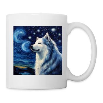 Alaskan Malamute Sternennacht - Tasse - Weiß - Rechts