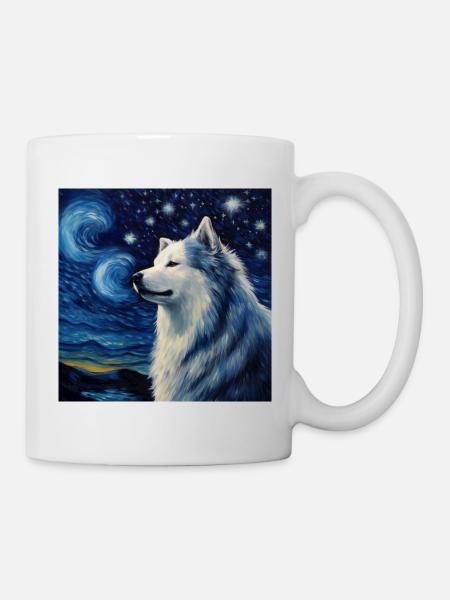Malamute d’Alaska Nuit étoilée - Mug blanc - blanc