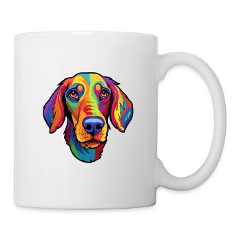 Andalusian Hound Dog Breed Cartoon Kawaii Illustra - Mug - white - Right