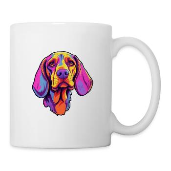 Auvergne Pointing Dog Breed Cartoon Kawaii Illustr - Mug - white - Right
