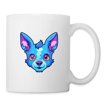 Blue Heeler Dog Breed Cartoon Kawaii Illustration - Mug - white - Right