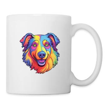 Collie chien race dessin animé Kawaii Illustration - Mug blanc - blanc - Droite