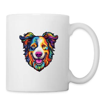 Border Collie Hunderasse Cartoon Kawaii Illustratio - Tasse - Weiß - Rechts
