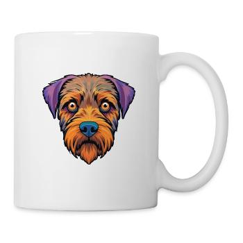 Border Terrier Race de chien Cartoon Kawaii Illustrati - Mug blanc - blanc - Droite