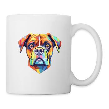 Boxer Hund Rasse Cartoon Kawaii Illustration - Tasse - Weiß - Rechts