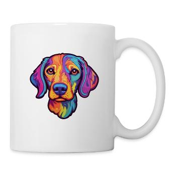Braque Auvergne Dog Breed Cartoon Kawaii Illustrat - Mug - white - Right