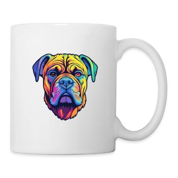 Bullmastiff chien race dessin animé Kawaii Illustration - Mug blanc - blanc - Droite