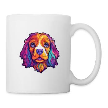Cavalier Dog Breed Cartoon Kawaii Illustration - Mug - white - Right