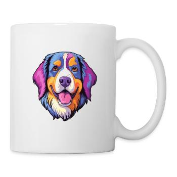 Bernese Mountain Dog Breed Cartoon Kawaii Illustra - Mug - white - Right