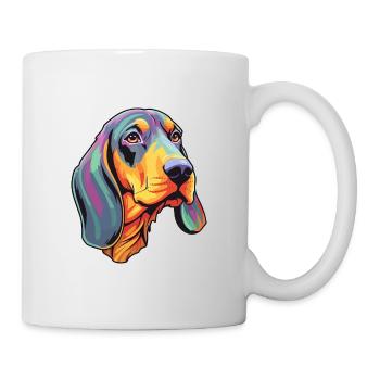 Noir et Tan Coonhound chien race Cartoon Kawaii I - Mug blanc - blanc - Droite