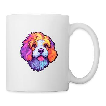 Bolognese Dog Breed Cartoon Kawaii Illustration - Mug - white - Right