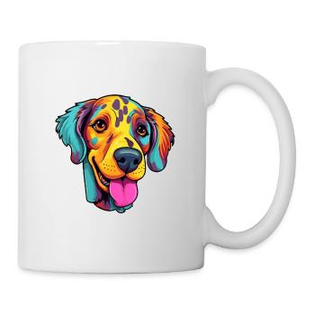 Catahoula Leopard Hund Rasse Cartoon Kawaii Illustration - Tasse - Weiß - Rechts
