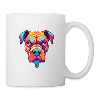 Bull Boxer Hund Rasse Cartoon Kawaii Illustration - Tasse - Weiß - Rechts