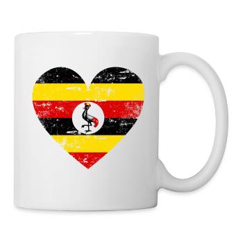 Uganda Flaggenherz - Tasse - Weiß - Rechts