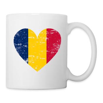 Tschad Flaggenherz - Tasse - Weiß - Rechts