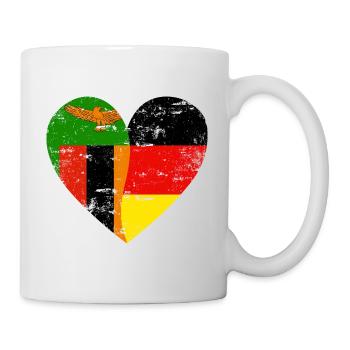 Zambie Allemagne Drapeau Coeur - Mug blanc - blanc - Droite