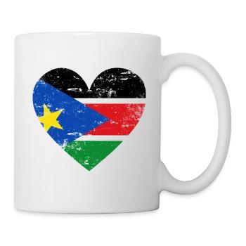 Drapeau du Soudan du Sud Coeur - Mug blanc - blanc - Droite
