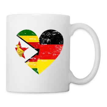 Zimbabwe Allemagne Drapeau Coeur - Mug blanc - blanc - Droite