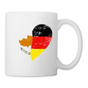 Zypern Deutschland Flaggenherz - Tasse - Weiß - Rechts