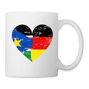 Soudan du Sud Allemagne drapeau coeur - Mug blanc - blanc - Droite