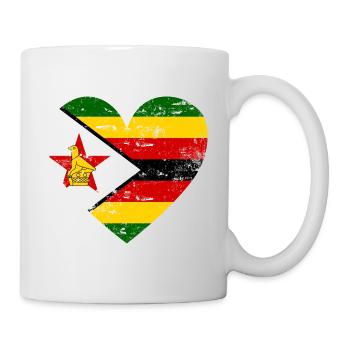 Coeur de drapeau du Zimbabwe - Mug blanc - blanc - Droite