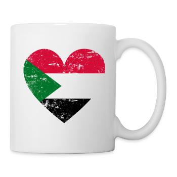 Coeur de drapeau du Soudan - Mug blanc - blanc - Droite