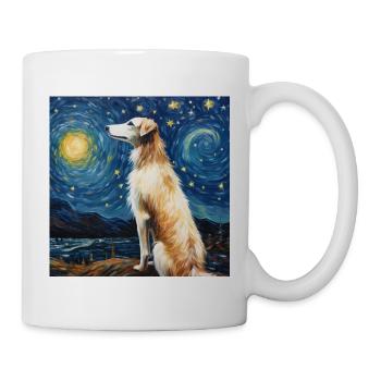 Borzoi Sternennacht - Tasse - Weiß - Rechts