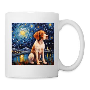 Epagneul Breton Nuit étoilée - Mug blanc - blanc - Droite