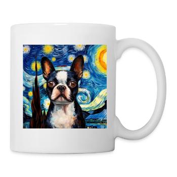 Boston Terrier Sternennacht - Tasse - Weiß - Rechts