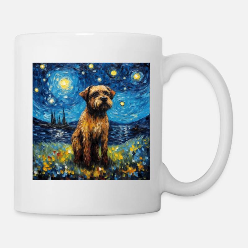 Border Terrier Sternennacht - Tasse - Weiß