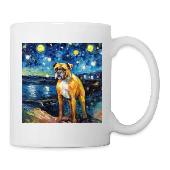 Deutscher Boxer Sternennacht - Tasse - Weiß - Rechts
