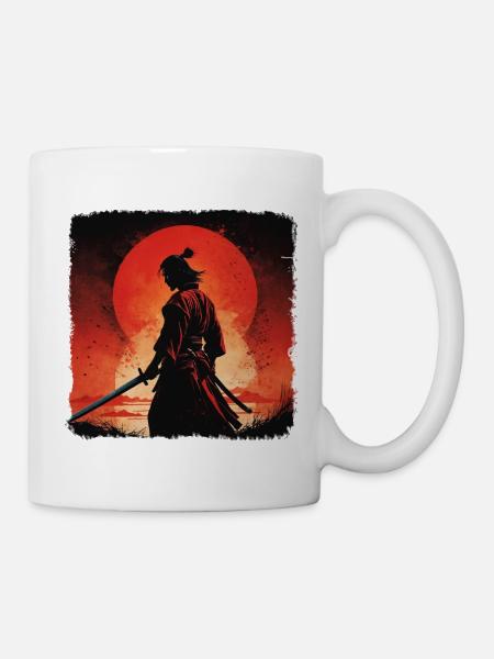sunset samurai Warrior - Mug - white