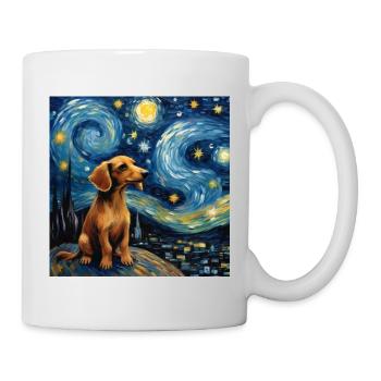 Dackel Sternennacht - Tasse - Weiß - Rechts