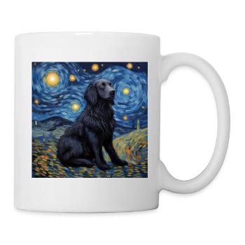 Retriever à poil plat Nuit étoilée - Mug blanc - blanc - Droite