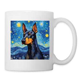 Dobermann Sternennacht - Tasse - Weiß - Rechts