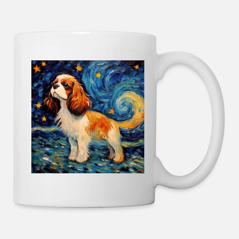 Cavalier King Charles Épagneul Nuit étoilée - Mug blanc - blanc