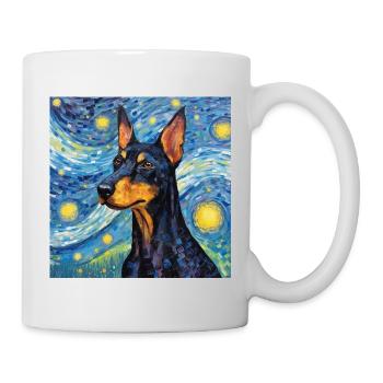 Dobermann Sternennacht - Tasse - Weiß - Rechts